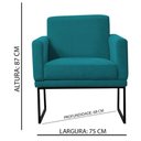 Ver imagem 2 de Poltrona Decorativa Juliette Suede Com Armação Preta Metal