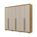 Ver imagem 3 de Guarda-roupa Dubai Majestic 6 Portas 3 Gavetas Nature/fendi - Vila Rica