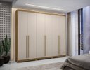 Ver imagem 1 de Guarda-roupa Dubai Majestic 6 Portas 3 Gavetas Nature/fendi - Vila Rica