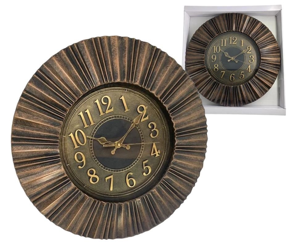 Relógio de Parede Retrô Vintage Colonial Bronze Grande IMPORIENTE Relogio de Parede Grande, Relógio 