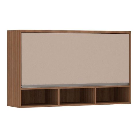 Armário Aéreo 120cm 1 Porta Basculante C/Nichos Lari Vanil