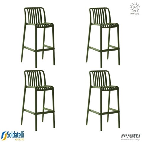 Kit 4 Banquetas Outdoor Gávea Várias Cores - Rivatti