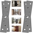 Ver imagem 3 de Kit 2 Dobradiças Pino Pivotante Aço Inox Porta Giratória 360°-150x25mm Facil Negocio Importadora 2do