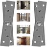 Kit 2 Dobradiças Pino Pivotante Aço Inox Porta Giratória 360°-150x25mm Facil Negocio Importadora 2do - 3