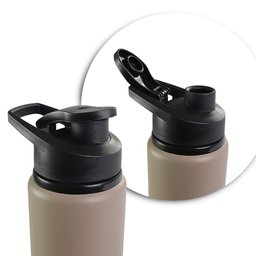 Garrafa Squeeze de Alumínio 600ml com Alça - Bege - 5