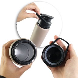 Garrafa Squeeze de Alumínio 600ml com Alça - Bege - 6
