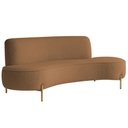 Ver imagem 1 de Sofá Orgânico 2 Lugares 150cm Argos Pés Ouro Fosco Bouclé Terracota - Nexta Casa
