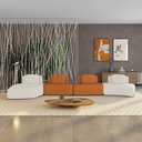 Ver imagem 1 de Sofá 4 Lugares Orgânico com Chaise e 3 Módulos Berlim bouclê Off K01 - D'Rossi Off White-