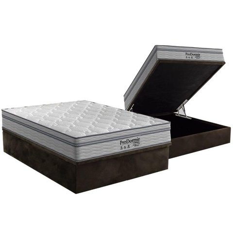 Cama Box Baú Casal: Colchão Molas Ensacadas Probel MasterPocket ProDormir Springs Luxo + Base CRC Su