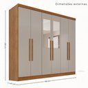 Ver imagem 5 de Guarda-Roupa Casal Modulado Canto com Espelho 11 Portas 4 Gavetas Multimóveis Cinamomo/Off White