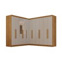 Ver imagem 2 de Guarda-Roupa Casal Modulado Canto com Espelho 11 Portas 4 Gavetas Multimóveis Cinamomo/Off White