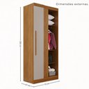 Ver imagem 4 de Guarda-Roupa Casal Modulado Canto com Espelho 11 Portas 4 Gavetas Multimóveis Cinamomo/Off White