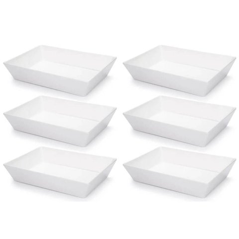 Kit 6 Travessas Brancas 4l Melamina Profissional Haus Concept Restaurante Buffet