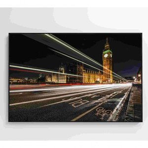 Quadro Relógio De Londres 60x40 Cm Vidro Impresso