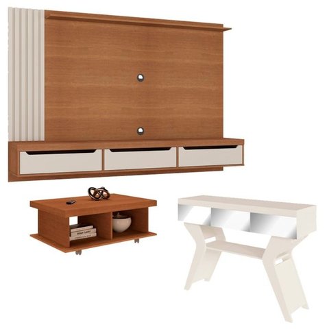 Painel Tv Mesa Aparador Sala Pdh4641 Cinamomo Off White Arly