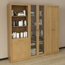 Ver imagem 1 de Kit 3 Armários Multiuso de Escritório com 6 Portas