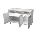 Ver imagem 3 de Balcão de Cozinha de Aço Triplo sem Tampo para Pia 120cm Regina Multimóveis CR6127 Branco