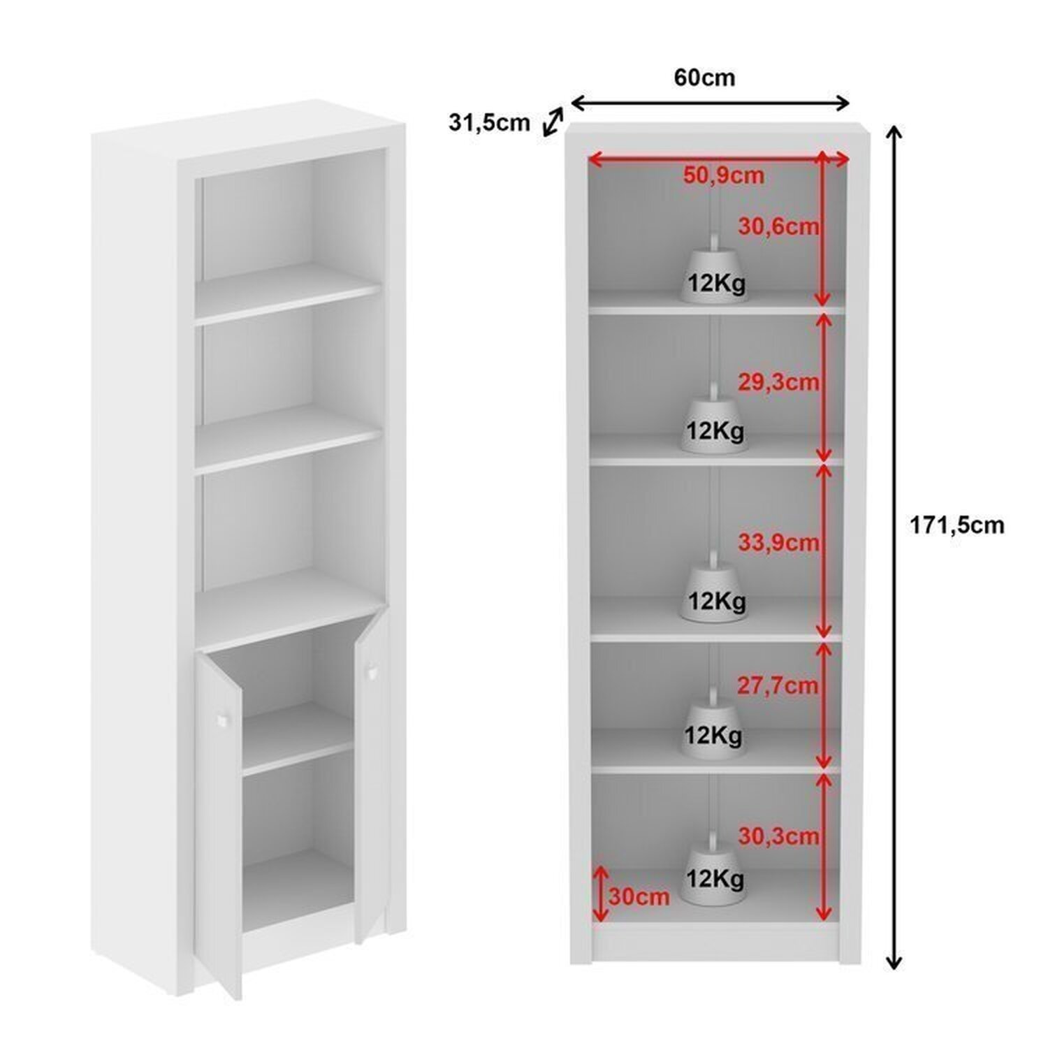 Kit 3 Armários Multiuso de Escritório com 6 Portas - 10