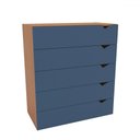 Ver imagem 2 de Cômoda Porto 5 Gavetas Freijó/azul - Politorno