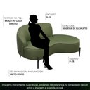 Ver imagem 4 de Sofá Curvo 02 Lugares 150cm Braço Direito Thommy Pés Preto Fosco Linho Verde Claro - Casaepoltrona