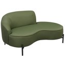Ver imagem 1 de Sofá Curvo 02 Lugares 150cm Braço Direito Thommy Pés Preto Fosco Linho Verde Claro - Casaepoltrona