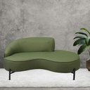 Ver imagem 2 de Sofá Curvo 02 Lugares 150cm Braço Direito Thommy Pés Preto Fosco Linho Verde Claro - Casaepoltrona