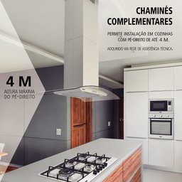 Coifa de Ilha Tramontina 90 Cm New Vetro Isla em Aço Inox e Vidro Temperado - 220 Volts - 2