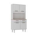 Ver imagem 2 de Kit Pop Plus - Armario para Cozinha MDP 4 Portas 2 Gavetas Branco