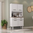 Ver imagem 1 de Kit Pop Plus - Armario para Cozinha MDP 4 Portas 2 Gavetas Branco