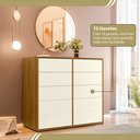Ver imagem 7 de Cômoda para Quarto com 10 Gavetas Melinda Marrom/Freijó/Off White