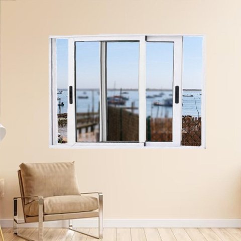 Janela Vitrô de Alumínio 2 Folhas Móveis 100 x 100cm Linha 25 Branco Esquadrias Bergamo