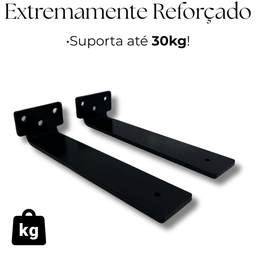 Dois Suportes para Prateleira 20cm Invisível Mão Francesa Aço Reforçaddo Alta Resistência Moderno - 3