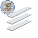 Ver imagem 2 de Kit 3 Prateleira Branca 50X10 + Suporte Flutuante Mdf Organizadora Decoração Cozinha Banheiro Sala