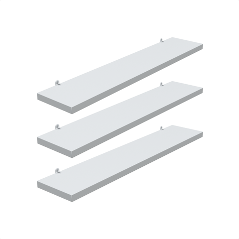 Kit 3 Prateleira Branca 50X10 + Suporte Flutuante Mdf  Organizadora Decoração Cozinha Banheiro Sala