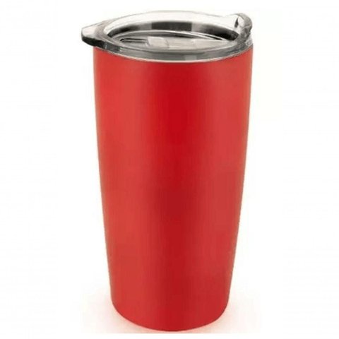 Copo Térmico Inox Red Parede Dupla com Tampa 590 Ml - Mimo Style - Aj20038