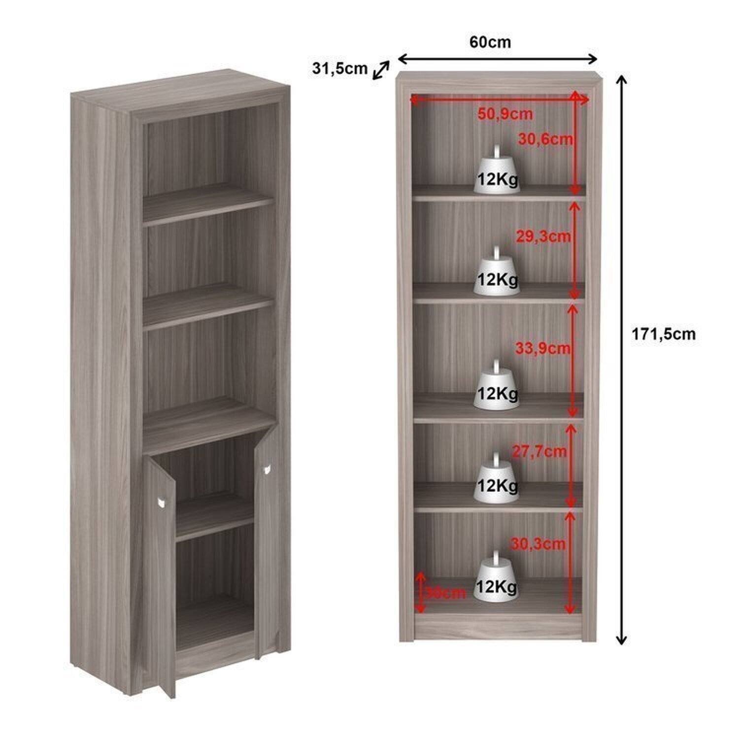 Kit 4 Armários Multiuso de Escritório com 6 Portas - 12