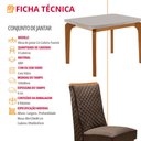 Ver imagem 7 de Mesa de Jantar Liz 120cm Tampo MDF Vidro Canto Copo com 4 Cadeiras Yasmin