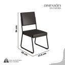 Ver imagem 4 de Conjunto Sala de Jantar Mesa Redonda 100cm Base Omega Tampo MDF Laca com Vidro Napoli Preto