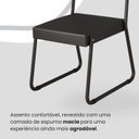 Ver imagem 6 de Conjunto Sala de Jantar Mesa Redonda 100cm Base Omega Tampo MDF Laca com Vidro Napoli Preto