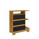 Ver imagem 4 de Cômoda para Quarto 3 Gavetas 72cm com Nicho e Pés Saint Preto/Carvalho Americano