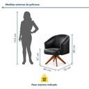 Ver imagem 3 de Poltrona Giratória Corino Base Madeira Maciça Juliana
