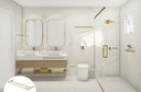 Ver imagem 3 de Toalheiro de Banho Banheiro Duplo 60cm em Aço Inox Dourado Linha Tessália Stainless