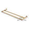 Toalheiro de Banho Banheiro Duplo 60cm em Aço Inox Dourado Linha Tessália Stainless - 6