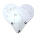 Ver imagem 3 de Porta Chaves de Parede Coração Médio - o Amor Mora Aqui