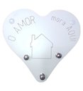 Ver imagem 3 de Porta Chaves de Parede Coração Médio - o Amor Mora Aqui