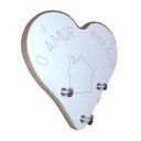 Ver imagem 2 de Porta Chaves de Parede Coração Médio - o Amor Mora Aqui