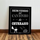 Ver imagem 2 de Kit 3 Quadro Decorativo Churrasco Área Gourmet Carne Preto 40x28cm