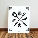 Ver imagem 3 de Kit 3 Quadro Decorativo Churrasco Área Gourmet Carne Preto 40x28cm