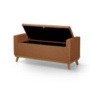 Ver imagem 2 de Banco Recamier Baú para Quarto Casal 150cm Linho com Base de Madeira Sofatec