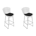 Ver imagem 1 de Kit 2 Banquetas Bertoia Cromada D60 com Assento Sintético Preto Cor Preto